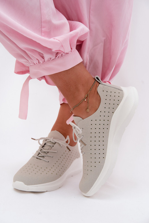 Ažūra apavi Sportiska stila Sneakers modeļa apavi Sieviešu Pelēkas krāsas Heressa