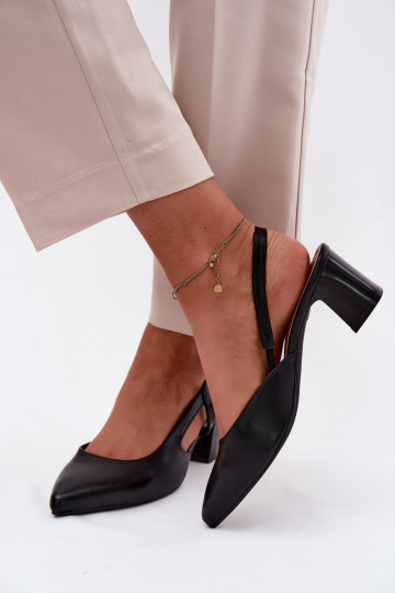 Sieviešu basenes ar papēdi Sergio Leone SK472 melnas krāsas