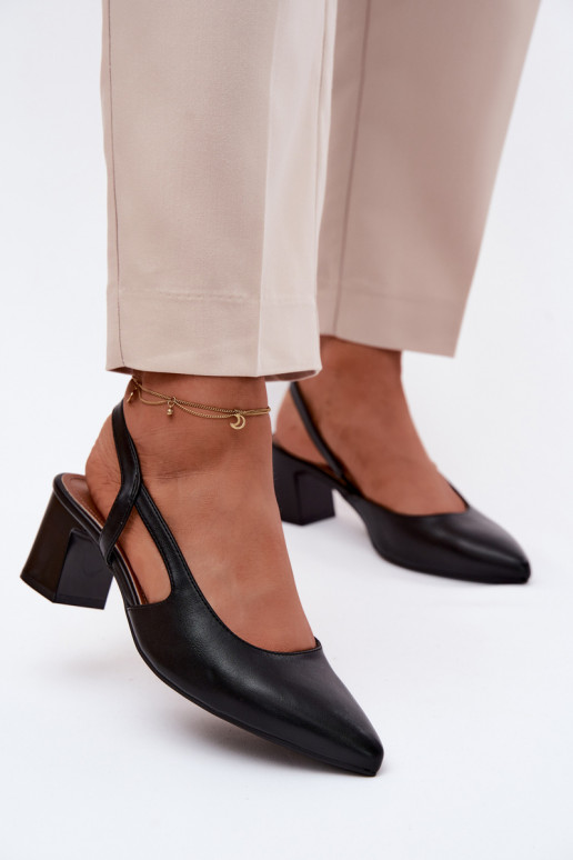 Sieviešu basenes ar papēdi Sergio Leone SK472 melnas krāsas