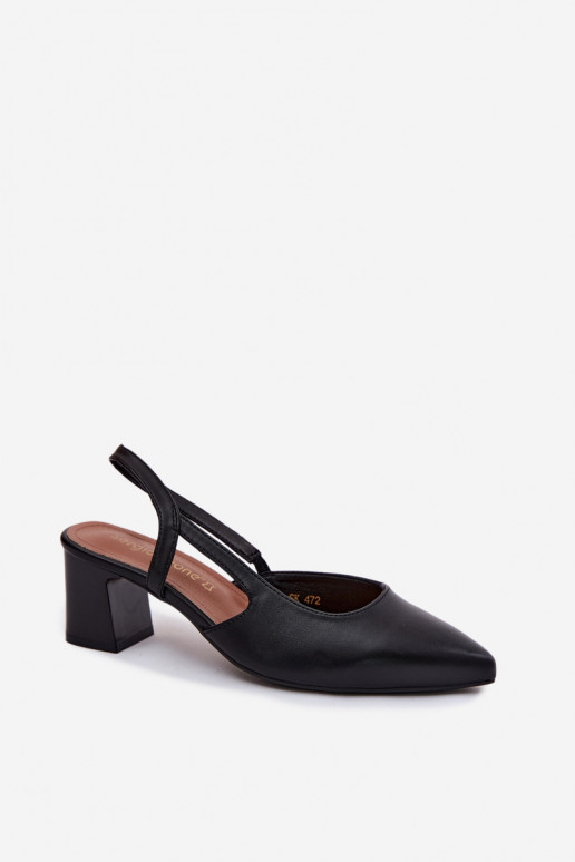 Sieviešu basenes ar papēdi Sergio Leone SK472 melnas krāsas