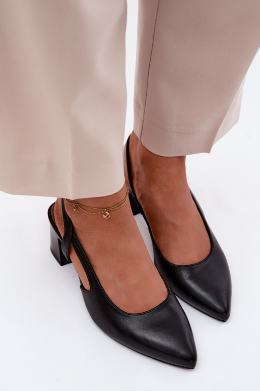 Sieviešu basenes ar papēdi Sergio Leone SK472 melnas krāsas