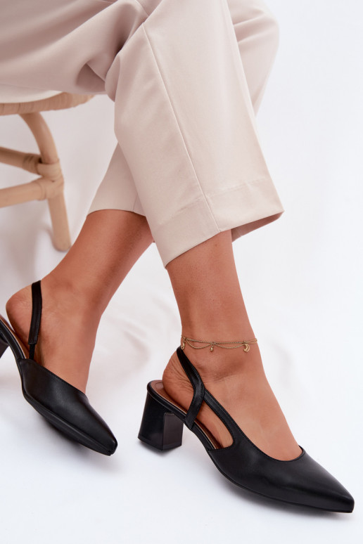 Sieviešu basenes ar papēdi Sergio Leone SK472 melnas krāsas