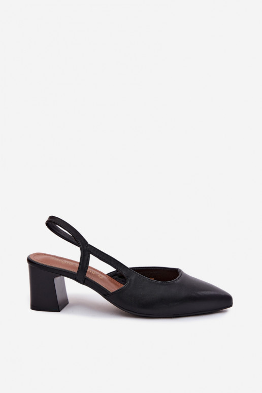 Sieviešu basenes ar papēdi Sergio Leone SK472 melnas krāsas