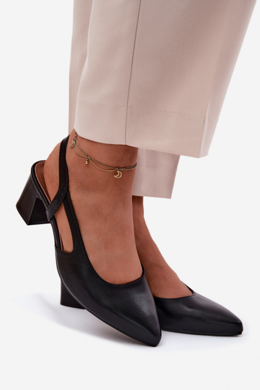 Sieviešu basenes ar papēdi Sergio Leone SK472 melnas krāsas