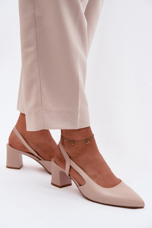 Sieviešu basenes ar papēdi Sergio Leone SK472 KremoIny rozā krāsa