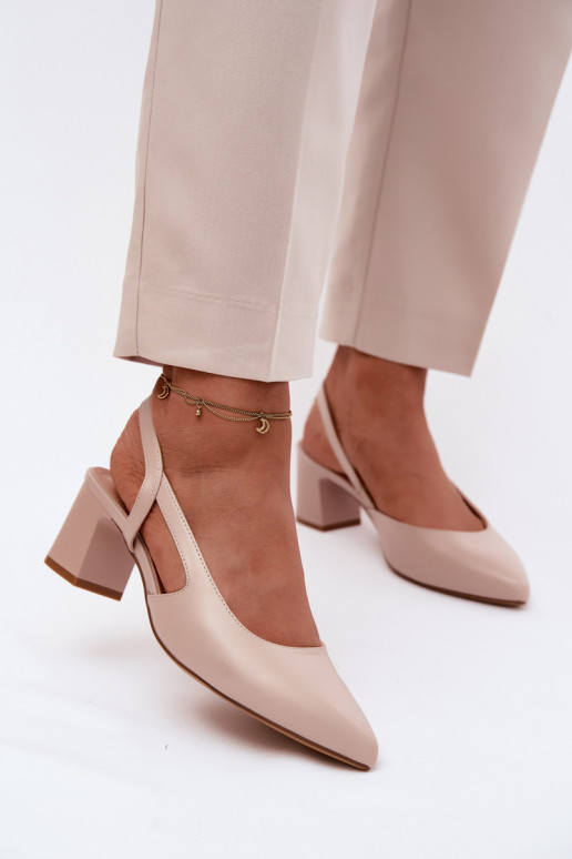 Sieviešu basenes ar papēdi Sergio Leone SK472 KremoIny rozā krāsa