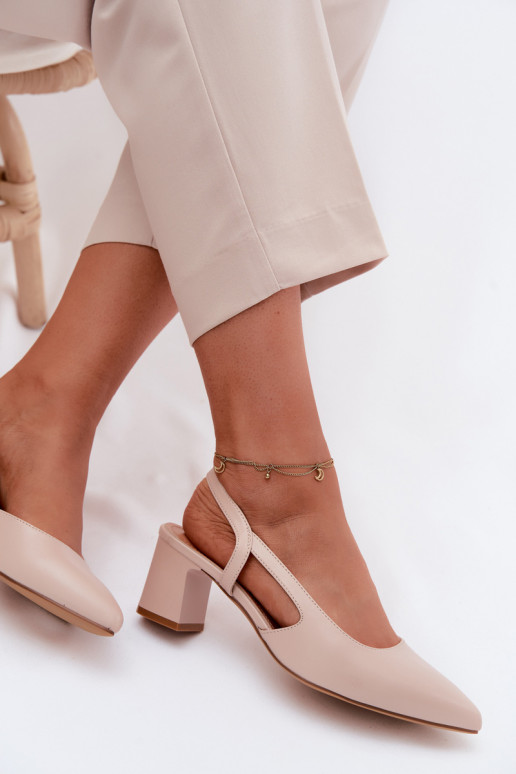 Sieviešu basenes ar papēdi Sergio Leone SK472 KremoIny rozā krāsa