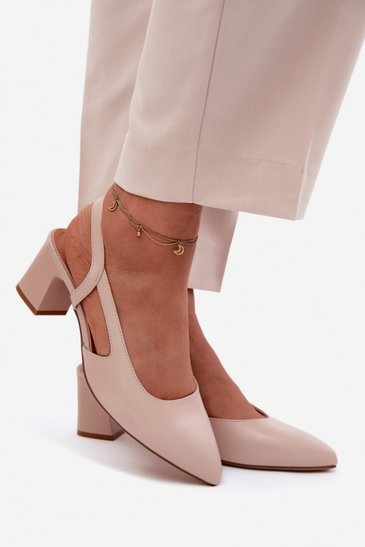 Sieviešu basenes ar papēdi Sergio Leone SK472 KremoIny rozā krāsa