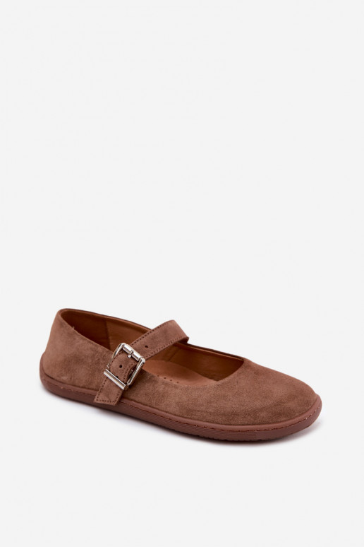 Barefoot ballerīnas ar mākslīgo zamšu Zazoo 316 brūnā krāsā