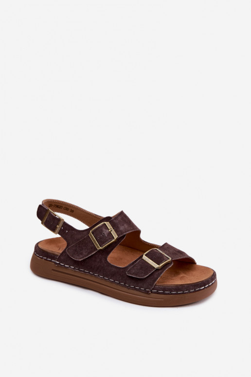 Āda Zamšādas basenes ar sprādzēm Vinceza 79620 CzekoladoIne