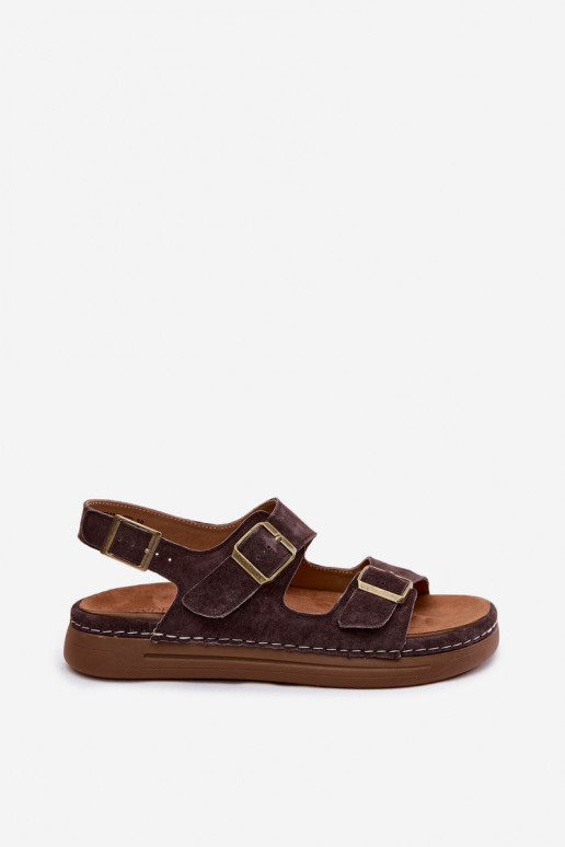 Āda Zamšādas basenes ar sprādzēm Vinceza 79620 CzekoladoIne