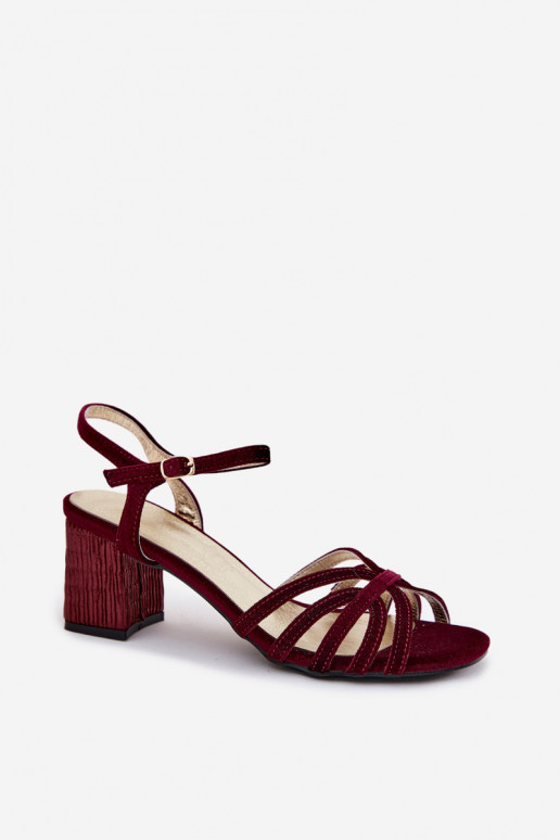 Samta augstpapēžu sandales D&A SR61-0102 bordo krāsā