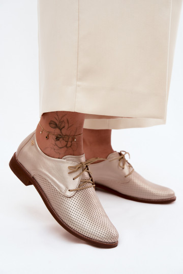 Āda apavi Sieviešu Eleganta stila šņorējami Zazoo 4238 Zelta krāsas