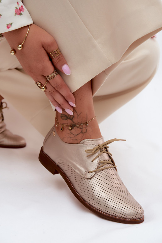 Āda apavi Sieviešu Eleganta stila šņorējami Zazoo 4238 Zelta krāsas