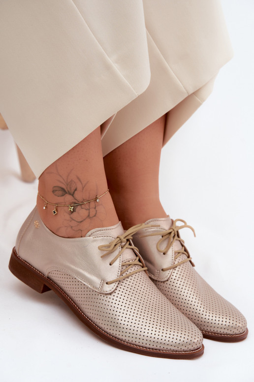 Āda apavi Sieviešu Eleganta stila šņorējami Zazoo 4238 Zelta krāsas