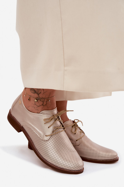 Āda apavi Sieviešu Eleganta stila šņorējami Zazoo 4238 Zelta krāsas