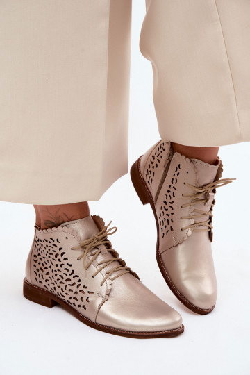 Āda Zābaki ar platiem papēžiem Zazoo 4078 Zelta krāsas