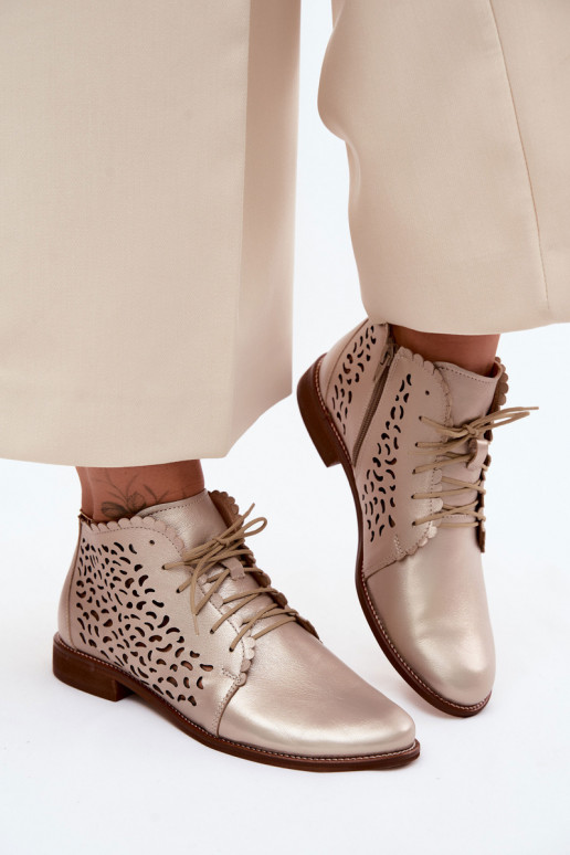 Āda Zābaki ar platiem papēžiem Zazoo 4078 Zelta krāsas