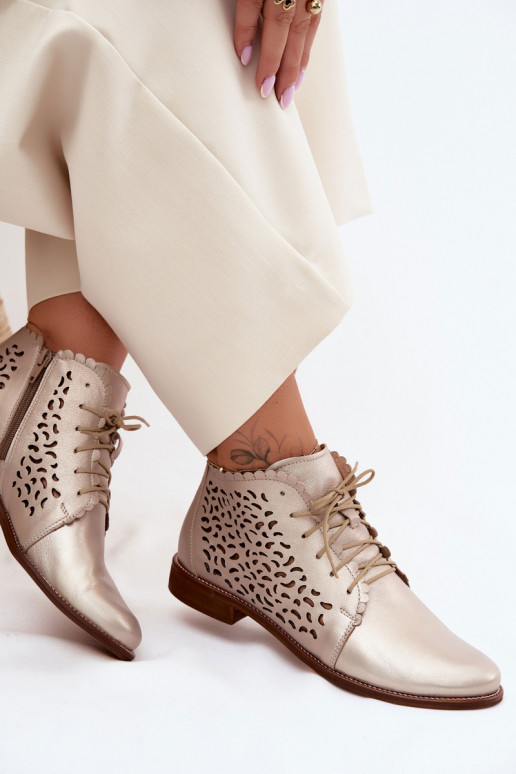 Āda Zābaki ar platiem papēžiem Zazoo 4078 Zelta krāsas