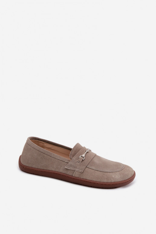 Kapučīna krāsas zamša mokasīni Barefoot Zazoo 322