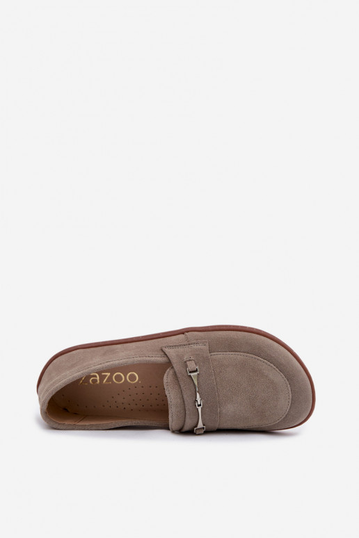 Kapučīna krāsas zamša mokasīni Barefoot Zazoo 322