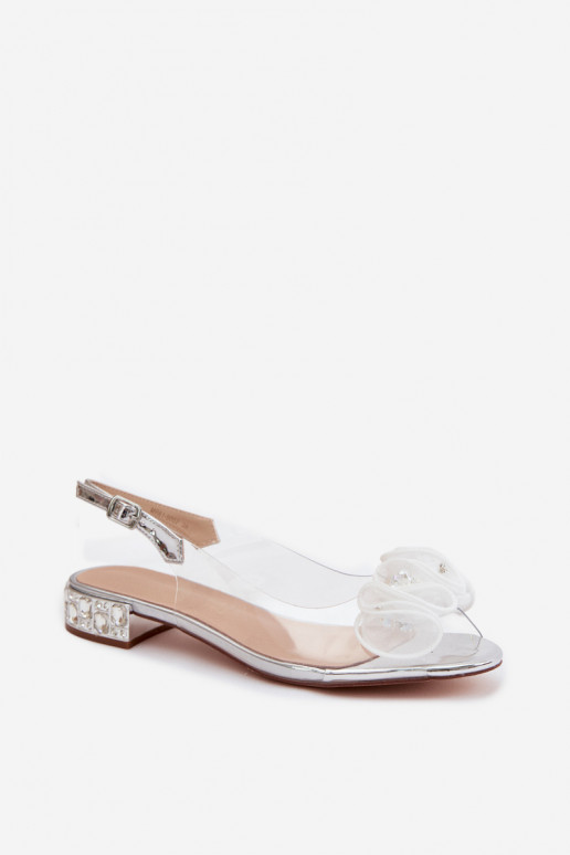 Sieviešu basenes Caurspīdīgas ar mirdzošiem spīdumiem D&A MR61-9002 Sudraba krāsas