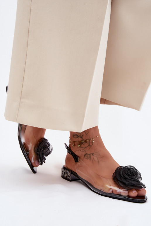 Sieviešu basenes CaurspīdīgasRoze D&A MR61-9003 melnas krāsas