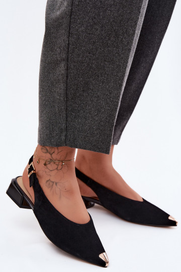 Āda Zamšādas basenes Uz Zema Papēža D&A CR61-3050 melnas krāsas