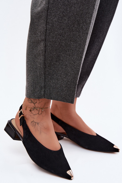 Āda Zamšādas basenes Uz Zema Papēža D&A CR61-3050 melnas krāsas