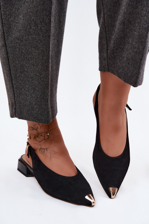 Āda Zamšādas basenes Uz Zema Papēža D&A CR61-3050 melnas krāsas