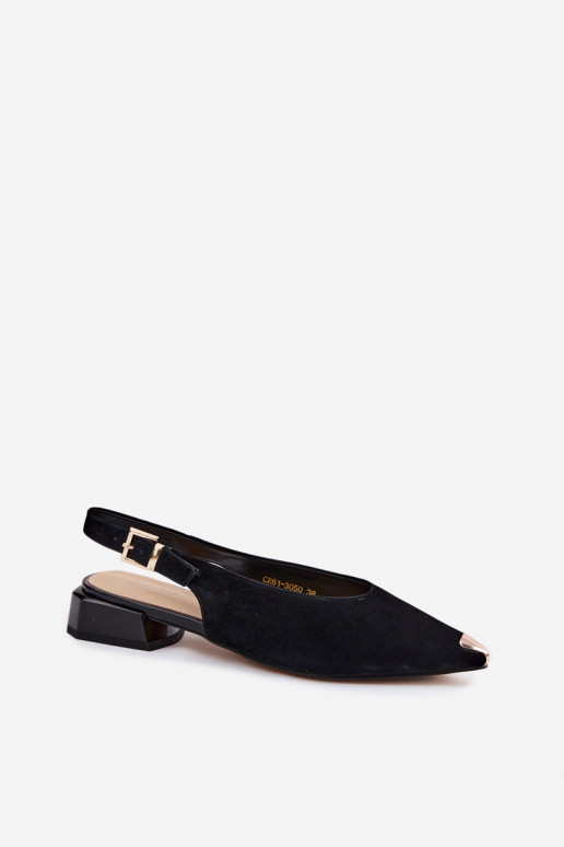 Āda Zamšādas basenes Uz Zema Papēža D&A CR61-3050 melnas krāsas