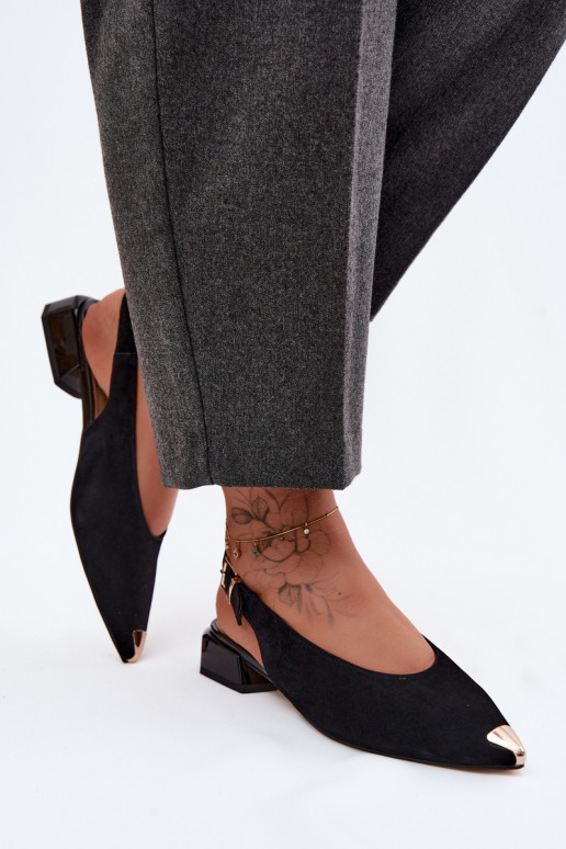 Āda Zamšādas basenes Uz Zema Papēža D&A CR61-3050 melnas krāsas