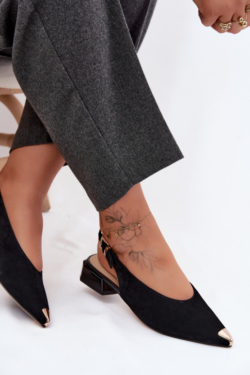 Āda Zamšādas basenes Uz Zema Papēža D&A CR61-3050 melnas krāsas