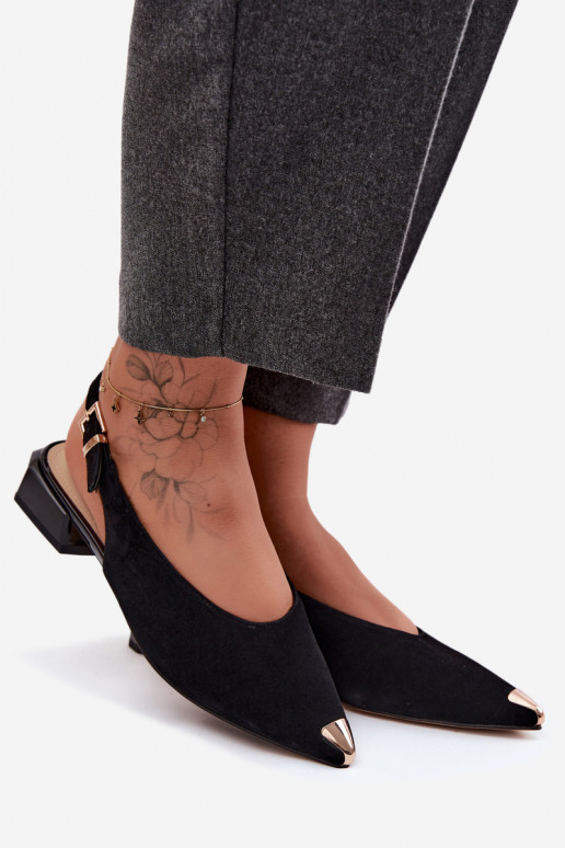 Āda Zamšādas basenes Uz Zema Papēža D&A CR61-3050 melnas krāsas