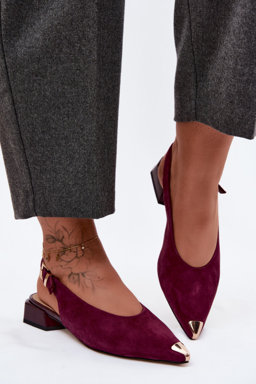 Āda Zamšādas basenes Uz Zema Papēža D&A CR61-3050 bordo krāsas