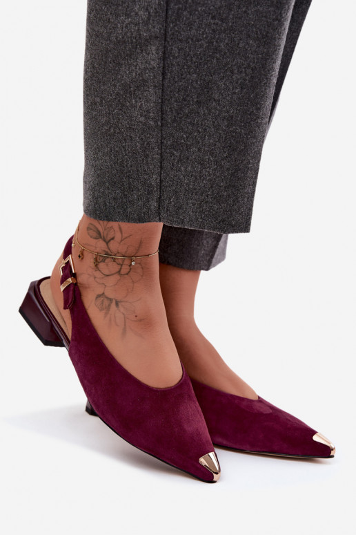 Āda Zamšādas basenes Uz Zema Papēža D&A CR61-3050 bordo krāsas