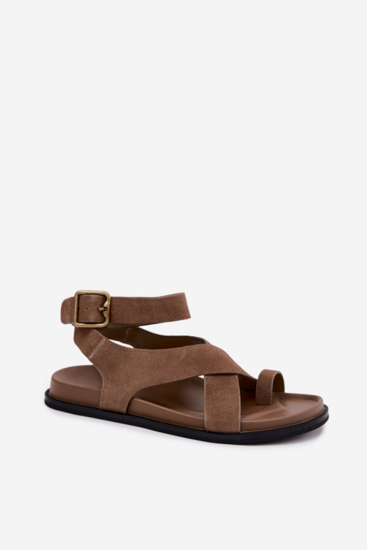 līdzenas zoles basenesIeslēgtsturalnego zamšādasu D&A CR61-3049 smilšu krāsas