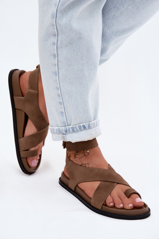 līdzenas zoles basenesIeslēgtsturalnego zamšādasu D&A CR61-3049 smilšu krāsas