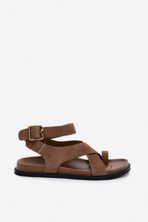 līdzenas zoles basenesIeslēgtsturalnego zamšādasu D&A CR61-3049 smilšu krāsas