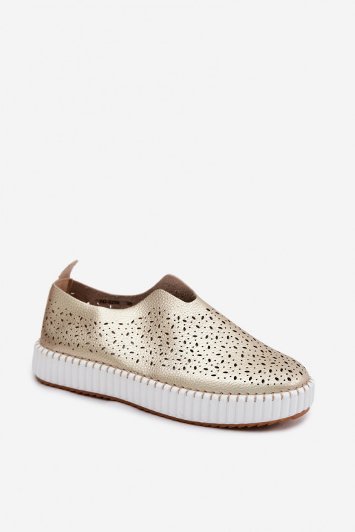 Ažūrs Paslīdēt uz apavi ar platformu Zelta krāsas Glamma