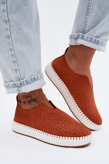 Ažūrs Paslīdēt uz apavi ar platformu oranžas krāsas Glamma 2