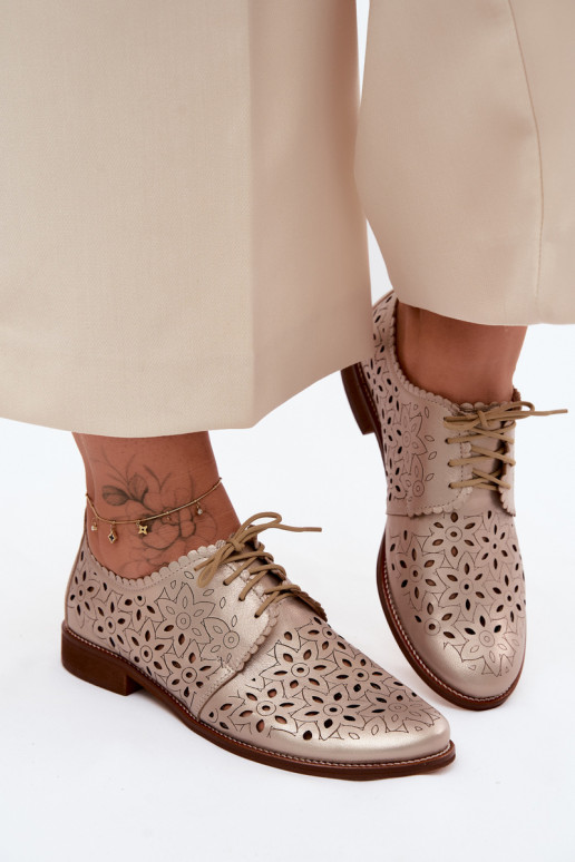 Āda apavi Sieviešu Ažūrs ar platiem papēžiem Zazoo 4156 Zelta krāsas