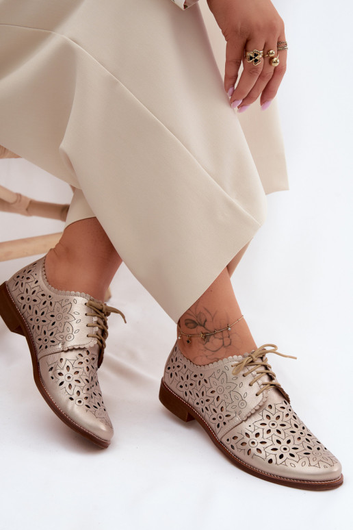 Āda apavi Sieviešu Ažūrs ar platiem papēžiem Zazoo 4156 Zelta krāsas