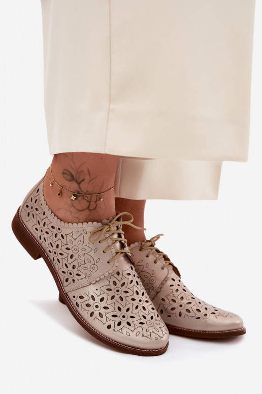 Āda apavi Sieviešu Ažūrs ar platiem papēžiem Zazoo 4156 Zelta krāsas