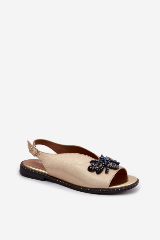 Spīdīgi Sieviešu basenes ar ornamentiem zempapēžu Zelta krāsas Russona