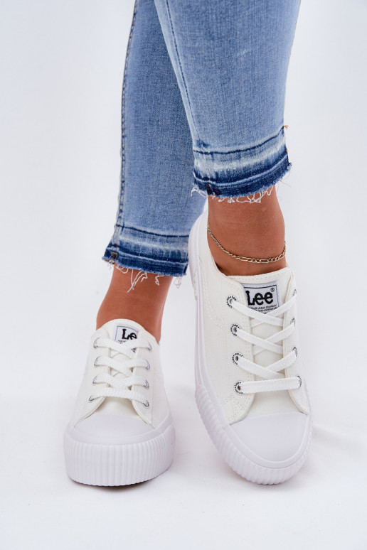 Ikdienas apavi ar platformu baltā krāsā
