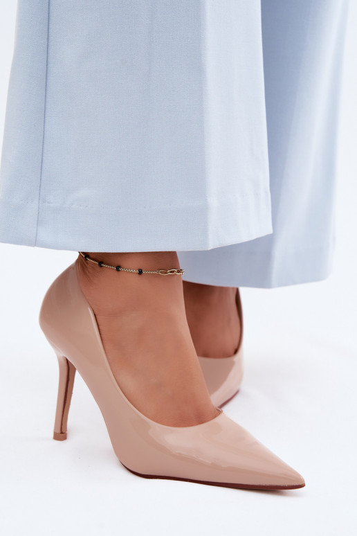 Klasiskas lakotas augstpapēžu kurpesImitacji Skóry smilšu krāsas Odira