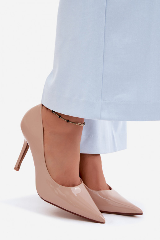 Klasiskas lakotas augstpapēžu kurpesImitacji Skóry smilšu krāsas Odira