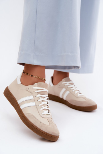 Zazoo N1068 Āda Zems Sneakers modeļa apavi Sieviešu smilšu krāsas 2