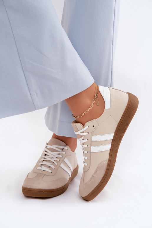 Zazoo N1068 Āda Zems Sneakers modeļa apavi Sieviešu smilšu krāsas